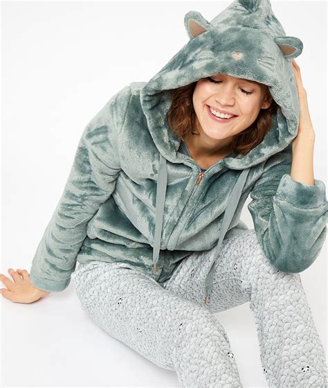 Veste Chat En Doudou Pyjamas Pyjama 3 Pieces Fur Fashion Fashion