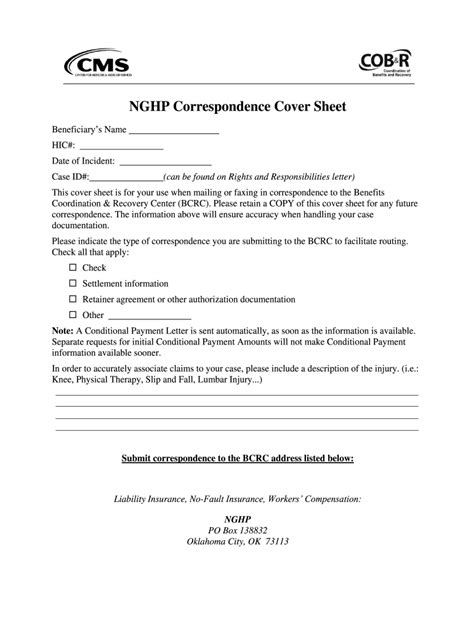 Medicare Correspondence Cover Sheet Fill Out And Sign