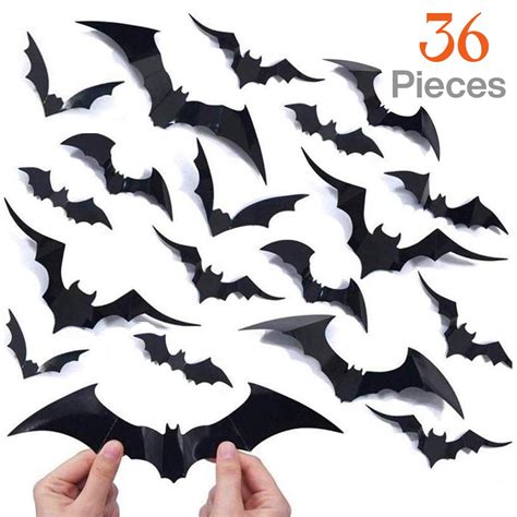 けになりま 60pcs Halloween 3d Bats Decoration， Diy Scary Wall Bats Wall