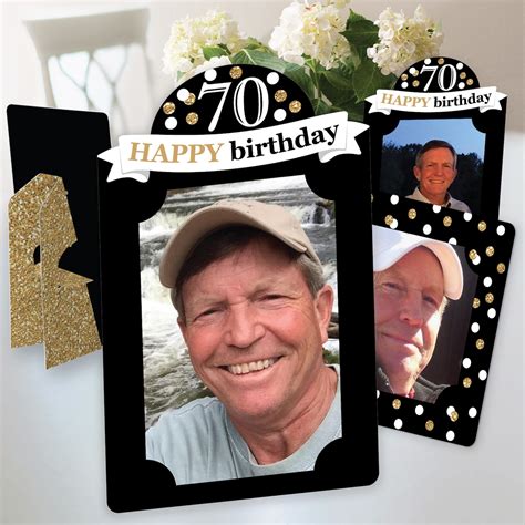 Big Dot Of Happiness Adult 70th Birthday Gold Birthday Party 4x6