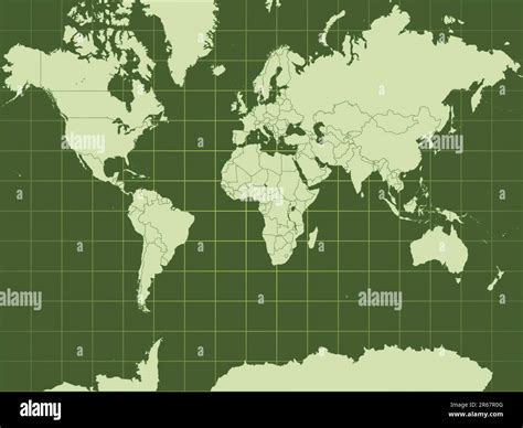 Detailed Vector World Map Fully Editable Vector Illustration Stock