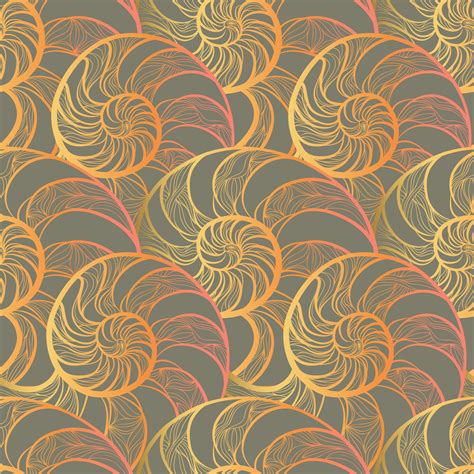 Abstract spiral seamless pattern. Wave nautilus marine background ...