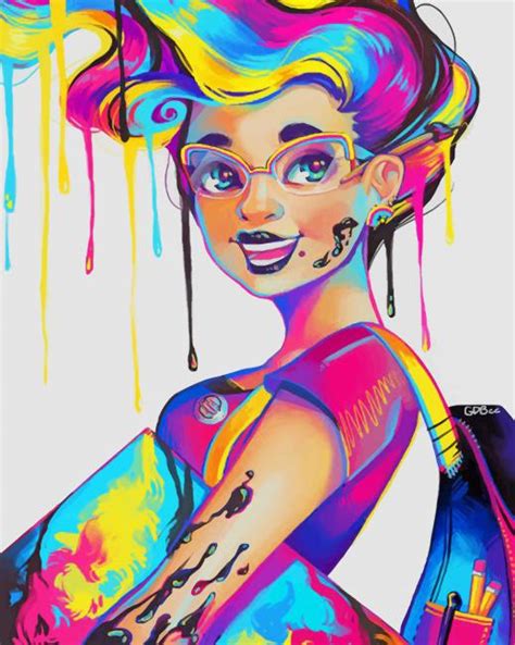 Colorful Splatter Girl New Paint By Number Numeral Paint