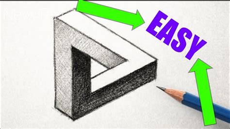 How To Draw An Optical Illusion Triangle The Easy Way Youtube