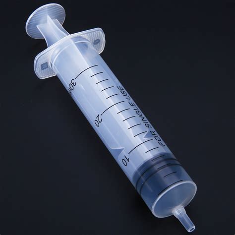 Plastic Syringe With Cover 30ml Transparent Measuring Syringe Nutrient Hydroponics for ...