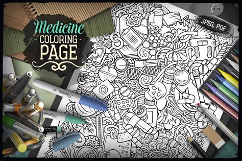 Medical Coloring Page Adult Coloring Book Digital Colouring Etsy