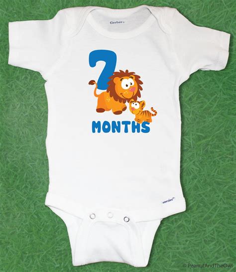 Safari Themed Monthly Baby Onesies 12 Month Set Etsy Baby Onesies