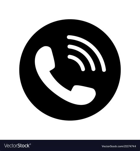 Phone Icon In Black Circle Telephone Symbol Vector Image