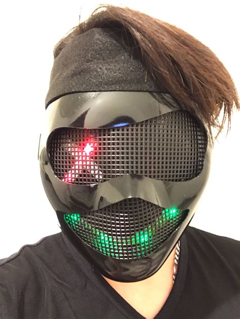 Proctor Fx Mask Black Light Up Mask For Dj Joker Villain Etsy