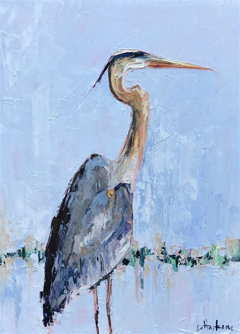 Great Blue Heron Painting Denise Hopkins Fine Art