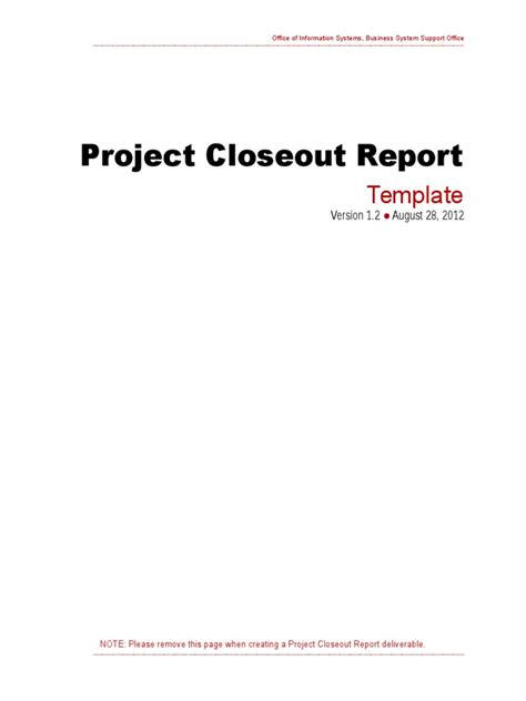 Project Closeout Template Audit Project Management Free 30 Day