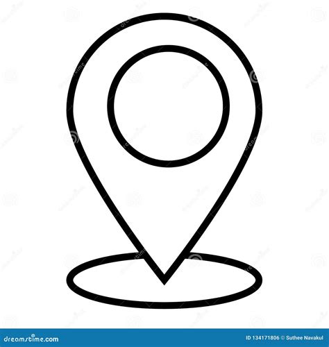 Outline Location Icon Gps Pointer Map Pin Navigator Guide Vector