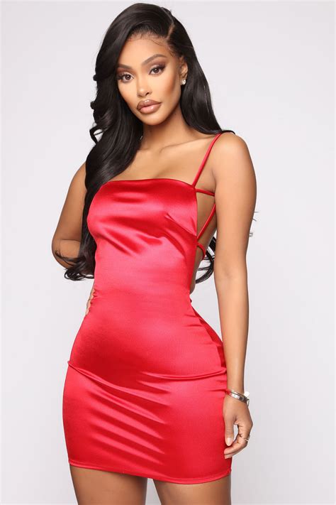Flirtini Satin Mini Dress Red Dresses Fashion Nova