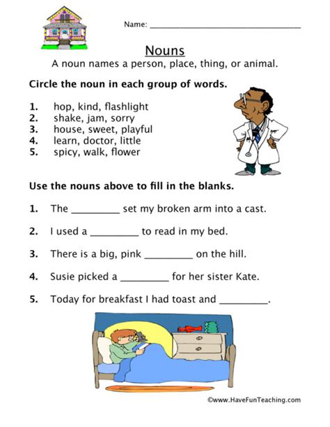 Using Nouns Worksheet Have Fun Teaching