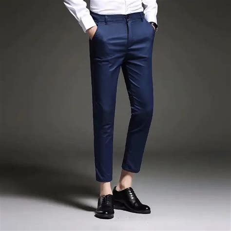 New 2019 Mens Slim Fit Business Dress Pants For Men Suit Pants Ankle