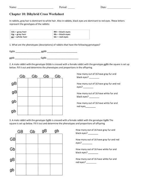 A simple search in google will bring up many. Chapter 10 Dihybrid Cross Worksheet Answer Key Pdf - Fill ...