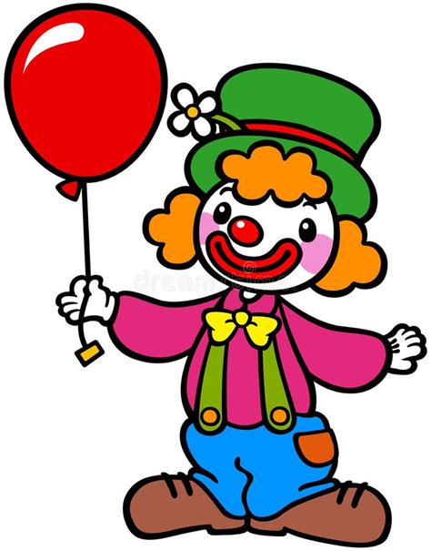 Clown With Balloon Stock Vector Illustration Of Illustrated