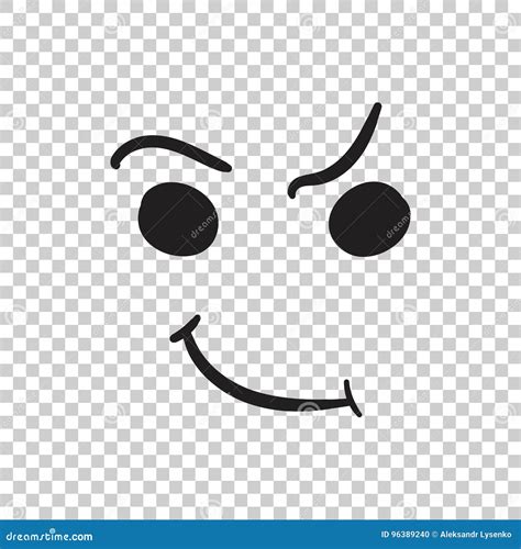 Simple Smile Vector Icon Hand Drawn Face Doodle Illustration On Stock