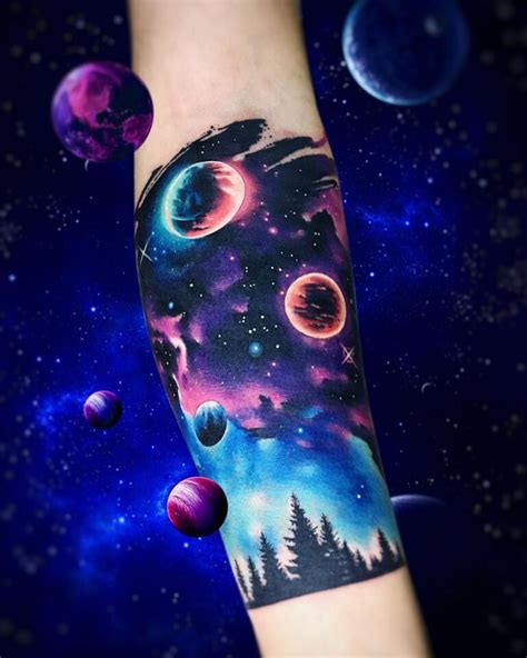 Cool Space Tattoo Ideas Galaxy Universe Tattoo Designs