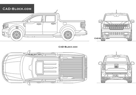 Ford Maverick Xlt Vector Cad Drawings
