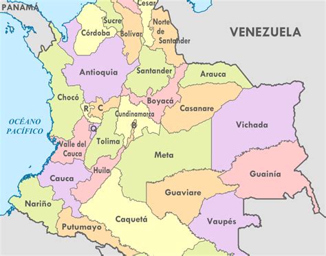 Ciudades Mapa De Colombia Con Nombres
