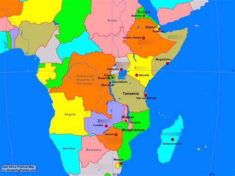 Southern And Eastern Africa Map Diagram Quizlet