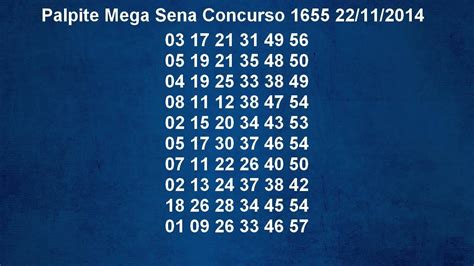 Jun 05, 2021 · confira o resultado da mega sena 2378, realizado no dia 05/06/21 (sábado) às 20:00h, no espaço caixa loterias, em são paulo/sp. Palpite Mega Sena Concurso 1655 22/11/2014 - YouTube