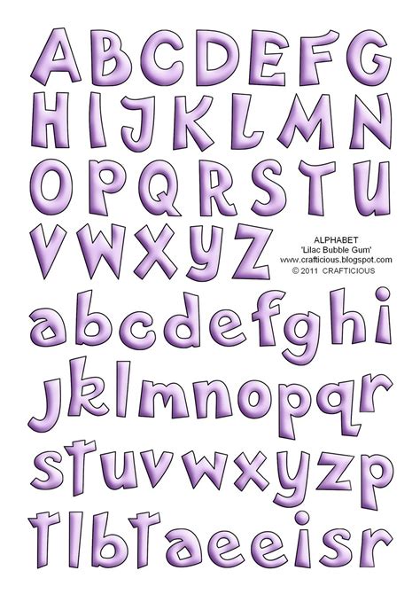 These printable alphabet letters are so versatile! Alphabet Sheets - 'Bubble Gum' Blue & Lilac | Lettering alphabet, Stencil font, Alphabet templates