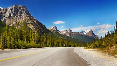 Canadian Rockies Highway Scenic Mountain Landscape Stock Image Image