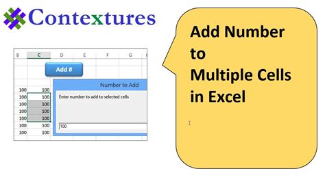 Add Number To Multiple Cells In Excel Youtube