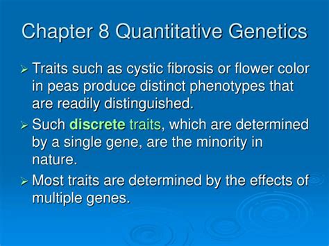 Ppt Chapter 8 Quantitative Genetics Powerpoint Presentation Free