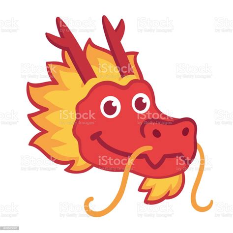 Cartoon Chinese Dragon First Draw Four Small Marks To Indicate The