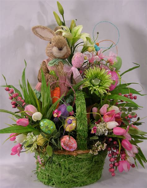 Bunny Basket Easter Floral Arrangement Easter Floral Easter Flower