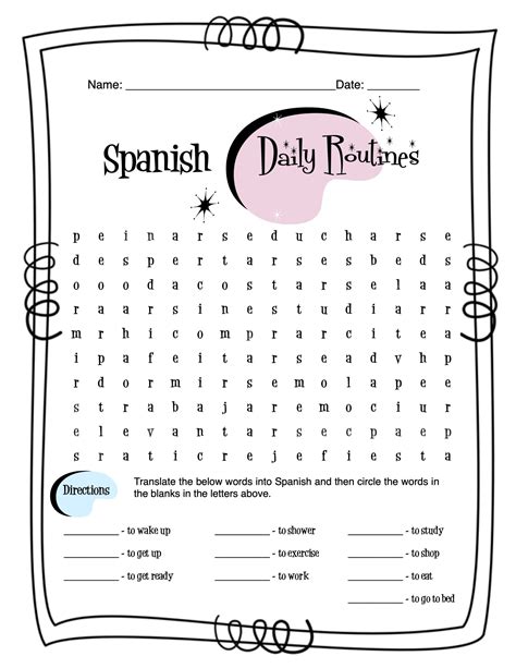 Spanish Daily Routines Worksheet Packet Made By Teachers