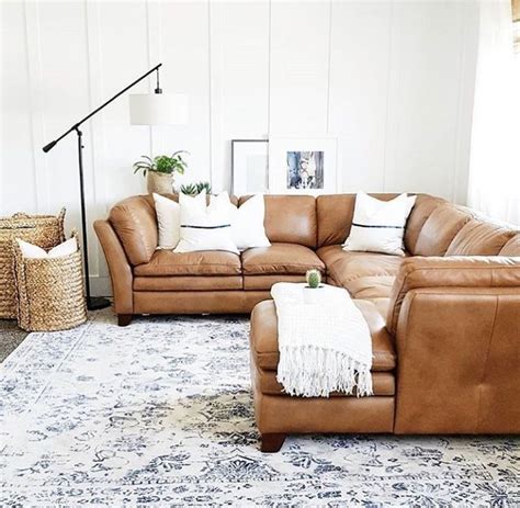 Leather Sectional Sofa Modern Farmhouse Living Room Decor Bonus Room