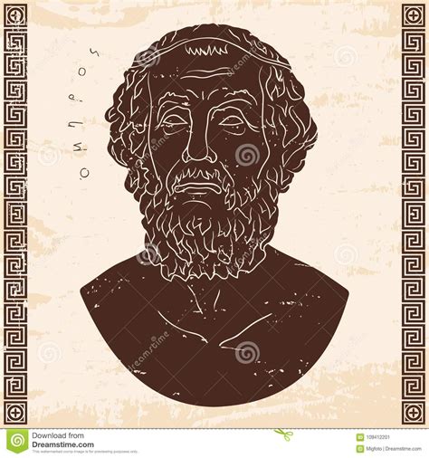 Bust Of The Greek Poet Homer Cartoon Vector 109412201