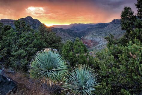 Brilliant Sunset Over The Salt River Canyon Near Globe Arizona