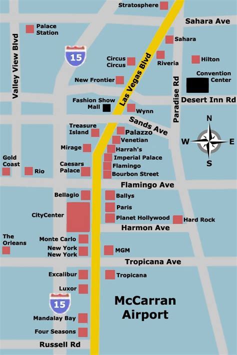 Hotel Las Vegas Strip Map
