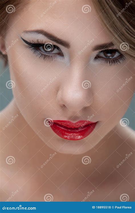 Beauty Closeup Portrait Of Young Blonde Woman Stock Photo Image Of