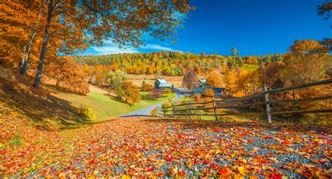 Photo Autumn In Vermont Autumn Road Free Pictures On Fonwall