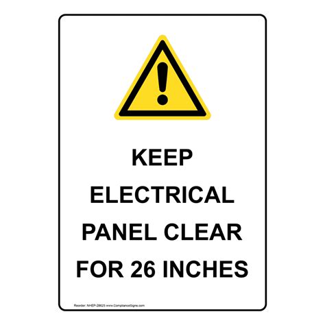 Portrait Keep Electrical Panel Clear Sign With Symbol Nhep 28626