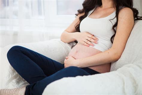 Close Up Pregnancy People And Expectation Concept Close Up Of Stock Image Image Of Abode