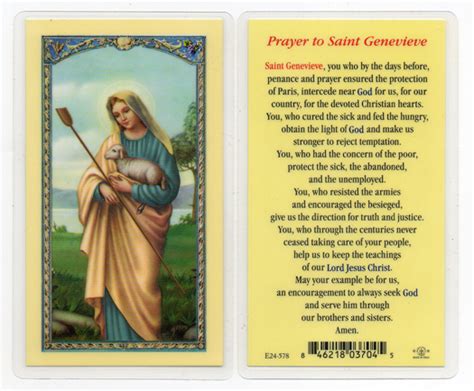 See more ideas about holy cards, saints, catholic saints. SAINT GENEVIEVE HOLY CARD