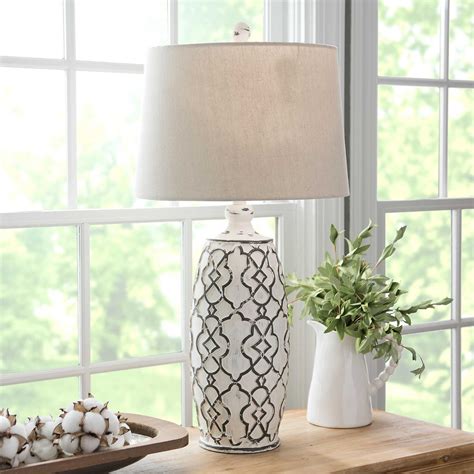 Roseland oak lamp table £119.95. Distressed Cream Lilly Table Lamp | Kirklands | Table ...