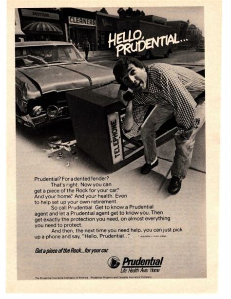 Prudential auto insurance is only sold through an independent subsidiary, plymouth rock. 1976 Hello Prudential Auto Insurance Car Accident Pay Telephone Booth Print Ad | eBay