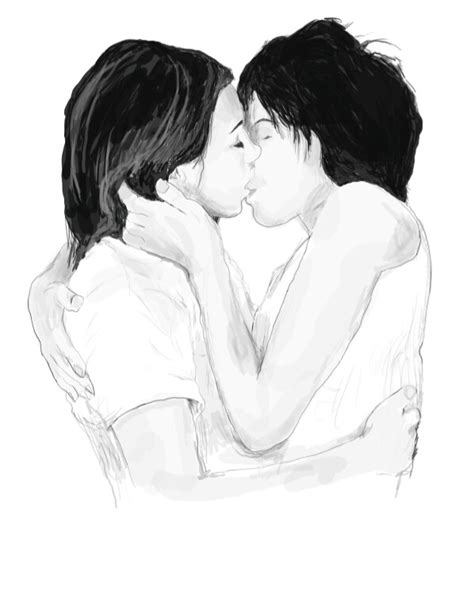 Anime couple by solitaire angel. Drawing kissing women | I admit it: I had no reasons to ...
