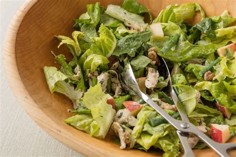 Green Salad With Chicken Apple And Maple Walnuts In