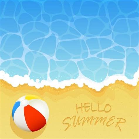 Ball On The Beach Summer Background Vector Free Download