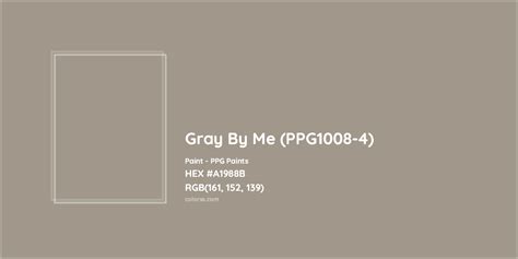 Ppg Paints Gray By Me Ppg1008 4 Paint Color Codes Similar Paints And