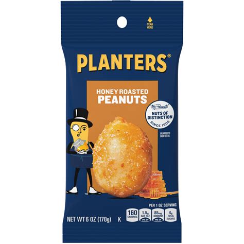 Planters® Honey Roasted Peanuts 6 Oz Bag Planters® Brand